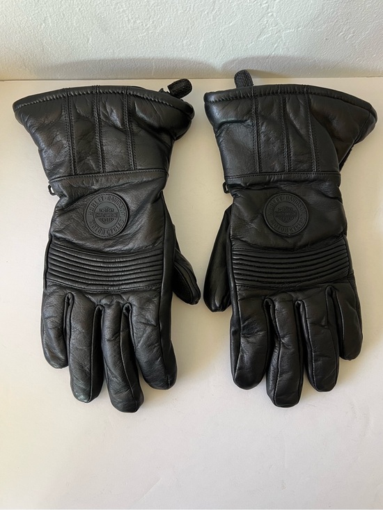 Harley-Davidson Other - Harley Davidson Black Leather Insulated Gauntlet Motorcycle Gloves All Seasons